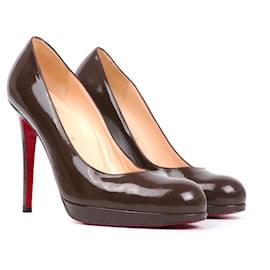 Christian Louboutin-CHRISTIAN LOUBOUTIN Talons T.EU 39.5 Cuir-Marron