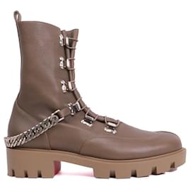 Christian Louboutin-CHRISTIAN LOUBOUTIN Bottines T.EU 37 Cuir-Vert