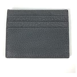 Fendi-Fendi Gray Leather Card Case-Brown