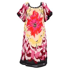Missoni Midi com Mangas Bufantes Estampado Floral em Seda Multicolorida Multicor