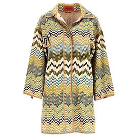 Manteau à boutons sécurisés Missoni Chevron en rayonne multicolore Multicolore