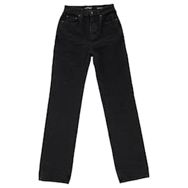 Saint Laurent-Saint Laurent High Waist Jeans in Black Cotton-Black