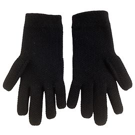 Loro Piana Gloves in Black Cashmere Grey