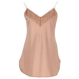 Camisola de seda marrom com renda da Max Mara Leisure Marrom Vermelho