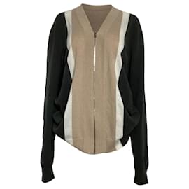 Hermès-Hermès Zipped Cardigan in Multicolor Cashmere-Brown,Red