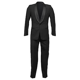 Saint Laurent-Yves Saint Laurent Shawl Blazer and Trousers Set in Black Wool-Black