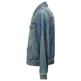Saint Laurent- Saint Laurent Washed Jacket in Blue Cotton Denim-Blue,Light blue