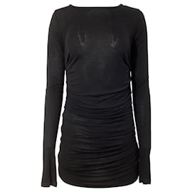 Dolce & Gabbana-Dolce & Gabbana Ruched Mini Dress in Black Viscose-Black
