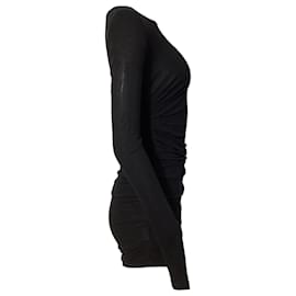 Dolce & Gabbana-Dolce & Gabbana Ruched Mini Dress in Black Viscose-Black
