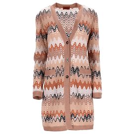 Cardigan long à boutons Zigzag Missoni en viscose multicolore Multicolore