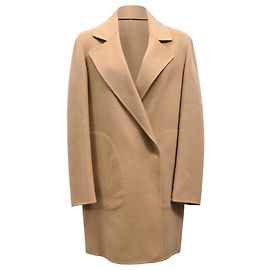 Theory Secured Button Coat in Brown Wool Brown Red