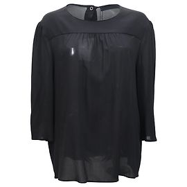 Blouse Prada à boutons au dos en viscose noire Noir