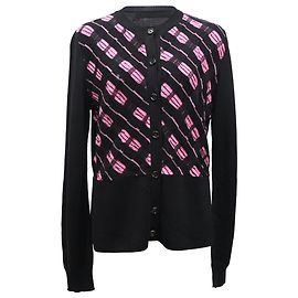 Marni Strickmuster Knopf-Cardigan aus schwarzer und rosa Wolle Andere