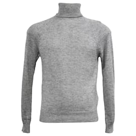 Saint Laurent- Saint Laurent Knitted Turtleneck Sweater in Grey Wool-Grey