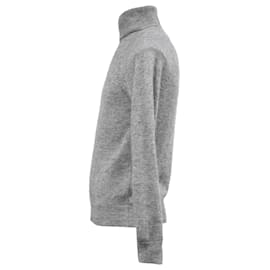 Saint Laurent- Saint Laurent Knitted Turtleneck Sweater in Grey Wool-Grey
