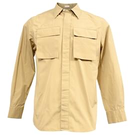 Alexander Mcqueen- Alexander Mcqueen Military Pocket Overshirt in Beige Cotton-Beige