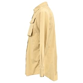 Alexander Mcqueen- Alexander Mcqueen Military Pocket Overshirt in Beige Cotton-Beige