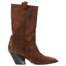 Zimmermann Texano Cowboy Boots in Brown Suede Brown Red