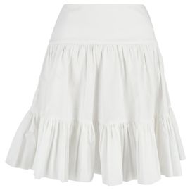 Falda de capas Oscar de la Renta en algodón blanco Blanco