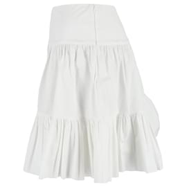 Oscar de la Renta-Oscar de la Renta Tiered Skirt in White Cotton-White