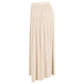 Zimmermann-Zimmermann Halliday Rib Midi Skirt in Beige Viscose-Beige