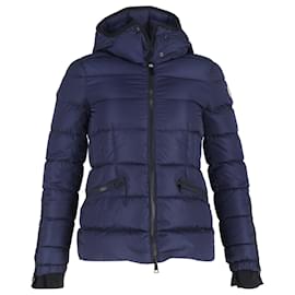 Moncler-Moncler Betula Quilted Down Jacket in Blue Nylon-Navy blue