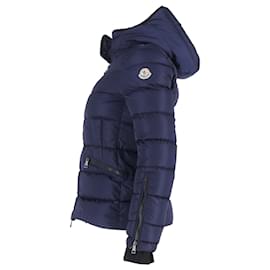 Moncler-Moncler Betula Quilted Down Jacket in Blue Nylon-Navy blue