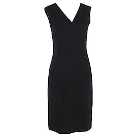 Joseph-Joseph Sleeveless V-Neck Dress in Black Wool-Black