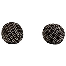Pendientes Cagole Stud en latón plateado de Balenciaga Gris