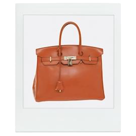 Hermès-Orange vintage 1998 Birkin 35 bag in Box Calf leather-Orange