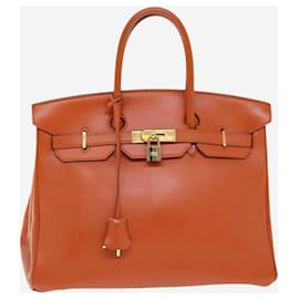 Hermès-Orange vintage 1998 Birkin 35 bag in Box Calf leather-Orange