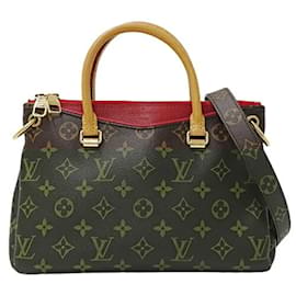 Louis Vuitton-Louis Vuitton Monogram Pallas BB Handbag-Brown,Red,Fuschia,Monogram