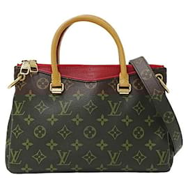 Louis Vuitton-Louis Vuitton Monogram Pallas BB Handbag-Brown,Red,Fuschia,Monogram