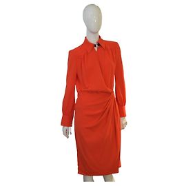 Robe rouge Altuzarra à manches longues et col croisé Rouge