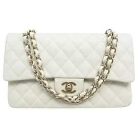 Chanel-NEW CHANEL TIMELESS CLASSIC MEDIUM 11.12 CAVIAR HANDBAG-White