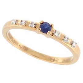 NEUF BAGUE MAUBOUSSIN CAPSULE D'EMOTIONS OR 18K SAPHIR & DIAMANTS 51 RING Doré
