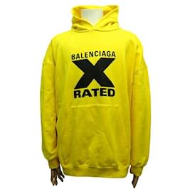 Balenciaga-NINE HOODIE BALENCIAGA X RATED 620973 L 52 IN YELLOW COTTON-Yellow