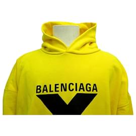 Balenciaga-NINE HOODIE BALENCIAGA X RATED 620973 L 52 IN YELLOW COTTON-Yellow