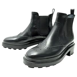 Hermès-NEUF BOTTINES HERMES HILL H232039Z CHELSEA 41 42 EN CUIR NOIR ANKLE BOOTS-Noir