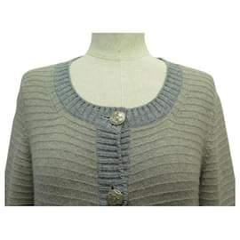 Chanel-NEW CHANEL CARDIGAN VEST P39935 CC BUTTONS 42 L IN TAUPE CASHMERE-Taupe