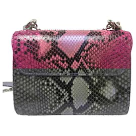 Louis Vuitton-LOUIS VUITTON TWIST PM PINK PYTHON LEATHER SHOULDER BAG-Pink