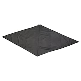 Hermès-NINE CHALE HERMES DIAMOND SCARF IN BLACK DEER GRAIN LEATHER-Black