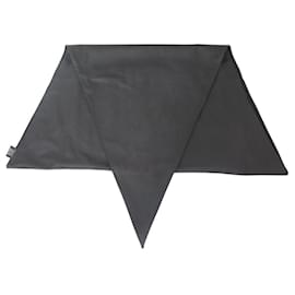 Hermès-NINE CHALE HERMES DIAMOND SCARF IN BLACK DEER GRAIN LEATHER-Black