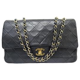 Chanel-VINTAGE CHANEL TIMELESS CLASSIC MEDIUM 11.12 QUILTED LEATHER HANDBAG-Black