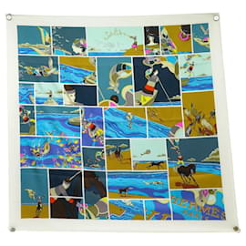 Hermès-HERMES SILK SCARF LIBRE VIRGINIE JAMIN 90 CM MULTICOLORED SCARF-Multiple colors