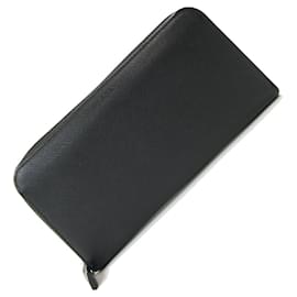 Prada-Prada Round Long Wallet in Black Leather-Black