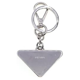 Prada-Prada Triangle Key Holder-Black,Silvery