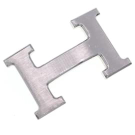 Hermès-Hermes Constance H Matte Silver Belt Buckle-Silvery