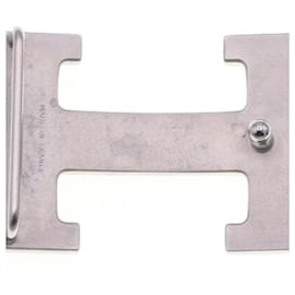 Hermès-Hermes Constance H Matte Silver Belt Buckle-Silvery