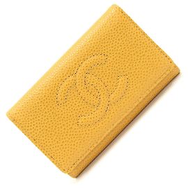 Chanel Yellow Caviar Leather 6-Ring Key Case Yellow